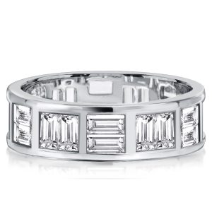 eternity band - Italo Baguette Cut Eternity Band For Women Silver Wedding Bands, Italo jewelry - Online Catalog