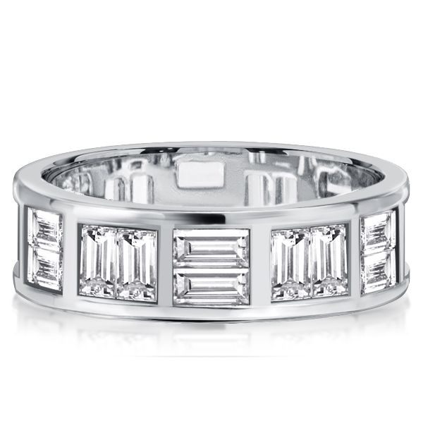 eternity band - Italo Baguette Cut Eternity Band For Women Silver Wedding Bands, Italo jewelry - Online Catalog