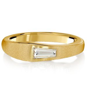 classic band - Italo Golden Tap Baguette Single Stone Wedding Band, Italo jewelry - Online Catalog