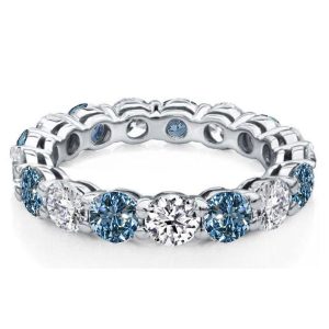 eternity band - Italo White & Blue Topaz Ring Eternity Band For Women Classic, Italo jewelry - Online Catalog