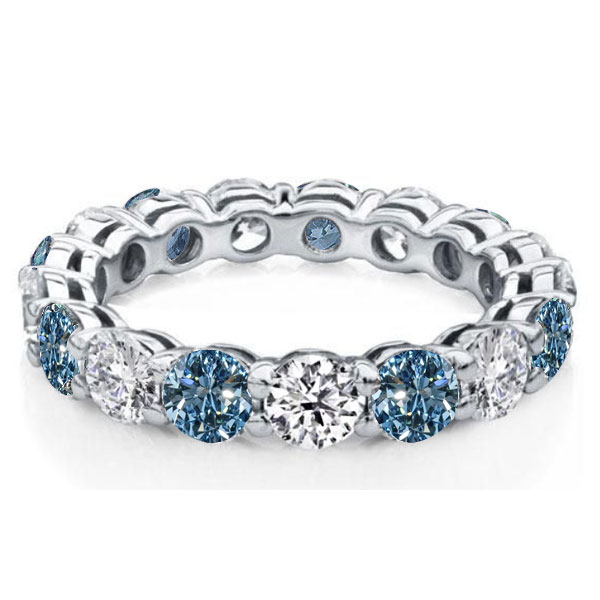 eternity band - Italo White & Blue Topaz Ring Eternity Band For Women Classic, Italo jewelry - Online Catalog