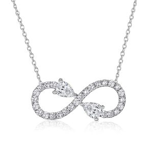 necklaces - Italo Pear Shaped Infinity Necklace In Sterling Silver, Italo jewelry - Online Catalog