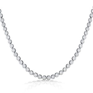 necklaces - Italo 2.5 mm Round Cut Bezel Set Tennis Necklace, Italo jewelry - Online Catalog
