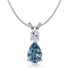 necklaces - Italo Teardrop Blue Topaz Necklace In Sterling Silver, Italo jewelry - Online Catalog