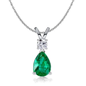 necklaces - Italo Teardrop Emerald Sapphire Necklace In Sterling Silver, Italo jewelry - Online Catalog