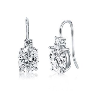 earrings - Classic 4 Prong Oval & Round Drop Earrings, Italo jewelry - Online Catalog