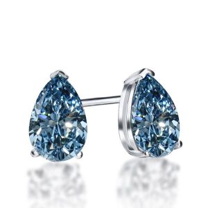 earrings - Italo Pear Shaped Blue Topaz Earrings Stud Earrings, Italo jewelry - Online Catalog
