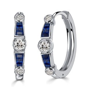 earrings - Italo Bezel Setting Vintage Silver Hoop Earrings For Women, Italo jewelry - Online Catalog