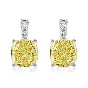 earrings - Italo Yellow Topaz Earrings Cushion Cut Drop Earrings For Women, Italo jewelry - Online Catalog