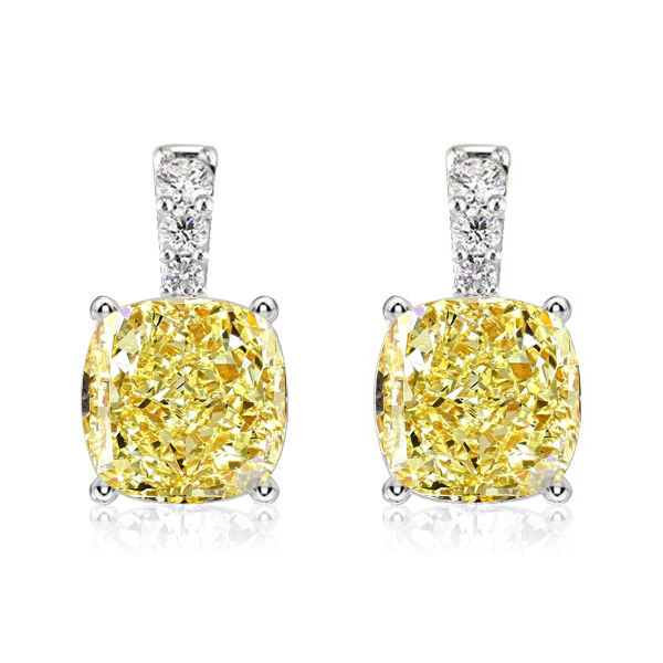 earrings - Italo Yellow Topaz Earrings Cushion Cut Drop Earrings For Women, Italo jewelry - Online Catalog