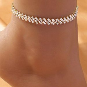 1pc Asymmetrical Rhinestone Fashion Jewelry Beach Anklet, women Anklet, ChicMe catalog