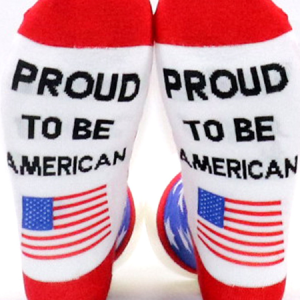 Spot Cross-border Long Cotton Socks American Independence Day Flag Socks Striped Casual Sports Socks Letter Jacquard Creative Socks, JustFashionNow Socks, color:Blue|size:One-size,