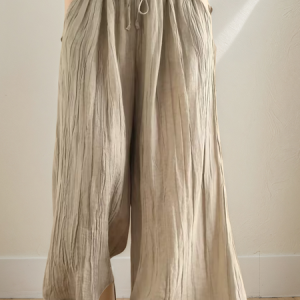 STYLE WE x CHILLINEN |Casual Straight linen-cotton Pants, Pants, color:Apricot|size:XXL, Stylewe
