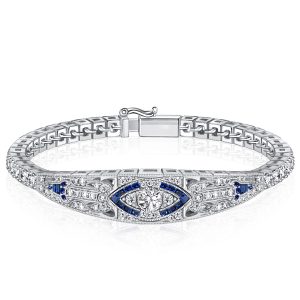 bracelets - Italo Art Deco Tennis Bracelet In Sterling Silver, Italo jewelry - Online Catalog