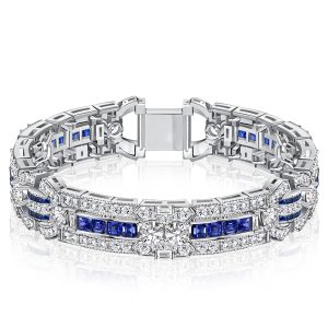 bracelets - Italo White & Blue Sapphire Vintage Bracelet For Women, Italo jewelry - Online Catalog
