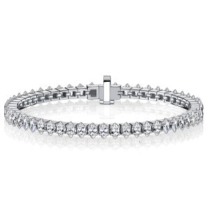 bracelets - Italo Marquise Cut Tennis Bracelet In Sterling Silver, Italo jewelry - Online Catalog