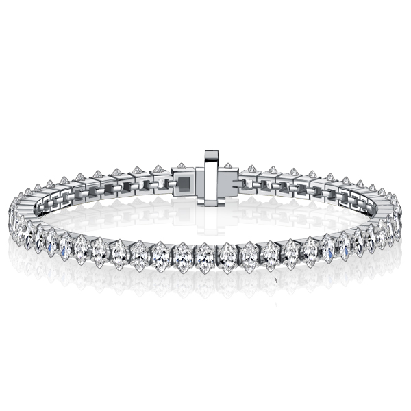 bracelets - Italo Marquise Cut Tennis Bracelet In Sterling Silver, Italo jewelry - Online Catalog
