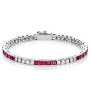 bracelets - Italo Eternity Asscher Cut Ruby Tennis Bracelet, Italo jewelry - Online Catalog