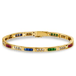 bracelets - Italo Blue Sapphire Emerald Ruby Bezel Set Tennis Bracelet, Italo jewelry - Online Catalog