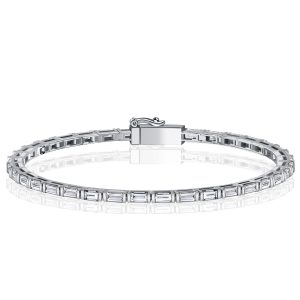 bracelets - Italo Baguette Tennis Bracelet Womens Dainty Bracelet Silver, Italo jewelry - Online Catalog