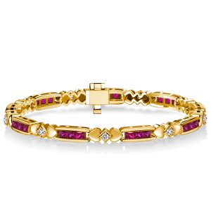 bracelets - Italo Princess Cut Ruby Sapphire Bracelet Silver Bracelet, Italo jewelry - Online Catalog