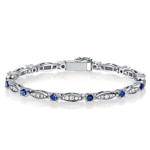 bracelets - Italo Sterling Silver Blue Sapphire Bracelet Dainty Bracelet, Italo jewelry - Online Catalog