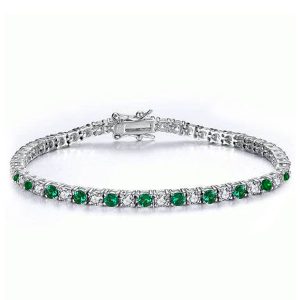 bracelets - Italo Emerald Sapphire Tennis Bracelet Womens Dainty Bracelet, Italo jewelry - Online Catalog
