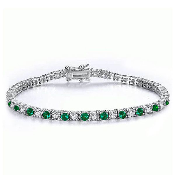 bracelets - Italo Emerald Sapphire Tennis Bracelet Womens Dainty Bracelet, Italo jewelry - Online Catalog