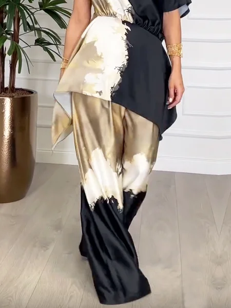 Urban Abstract Printing Straight Fashion Pants, Pants, color:As Picture|size:XXL, Stylewe