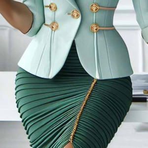 Elegant Ruched Plain Mini Skirt, Skirts, color:Green|size:XXL, Stylewe