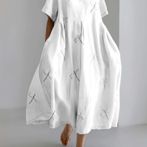 Women Animal Crew Neck Short Sleeve Comfy Casual Maxi Dress, Dresses, color:As Picture|size:3XL, catalog Noracora shop
