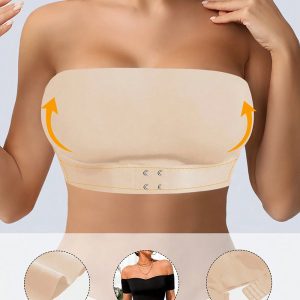 Seamless Front Closure Bralette Non-Slip Strapless Padded Bandeau Bras, women Bras & Bralettes, ChicMe catalog
