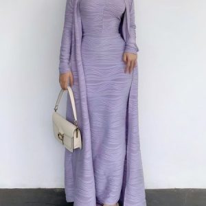Elegant Loose Plain Kimono No Dress, Kimonos, color:Light Purple|size:XXL, Stylewe