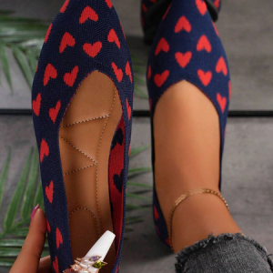 All Season Casual Mesh Fabric Shallow Shoes, JustFashionNow Flats, color:Red-Blue|size:43,