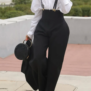 Urban Plain Overall Bib Pants, Jumpsuits, color:Black|size:XXL, Stylewe