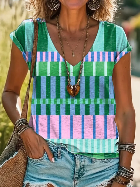 Casual Geometric T-Shirt, T-shirts, Lilicloth.com - Image 2