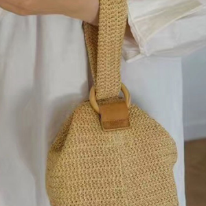 Vacation Casual Simple Weave Handbag, Bags, color:Khaki, Stylewe