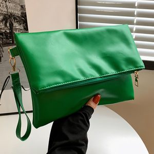 Fahion Envelope Purse Bag with Hand Strap Zipper Vegan Leather Handbag, women Bags, ChicMe catalog