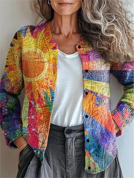 Women's Casual Spring/Fall Striped Knitted Cardigan, JustFashionNow Cardigans, color:As Picture|size:5XL,