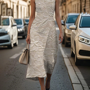 Women Floral Sleeveless Summer Printing Dress Crew Neck Daily Vintage Maxi Shift Dress H-Line Dress, JustFashionNow Casual Dresses, color:Apricot|size:3XL,