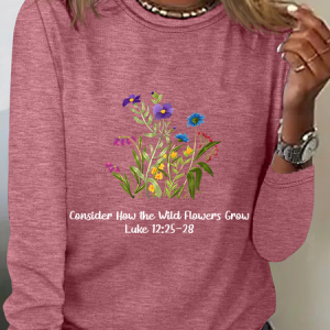 Consider How The Wild Flowers Grow Casual Long Sleeve Shirt, Long sleeves, Lilicloth.com