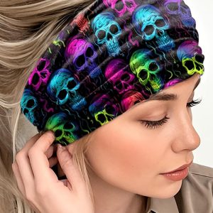 Halloween Skull Pattern Headband Workout Yoga Hair Scarfs Strechy Wide Knotted Headbands, women Hair, ChicMe catalog