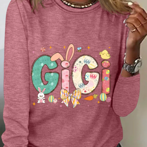 Easter Gigi Casual Long Sleeve Shirt, Long sleeves, Lilicloth.com