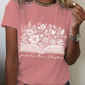 Women's Just One More Chapter T-Shirt, Bookish Merch, Reading T-Shirt, T-shirts, Lilicloth.com