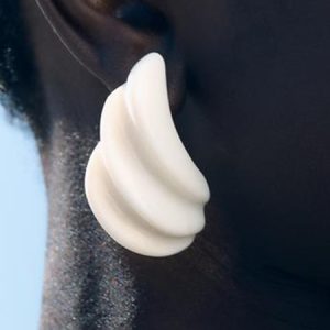 Simple irregular geometric resin earrings Summer new beach ocean style conch earrings, Earrings, color:White, Stylewe
