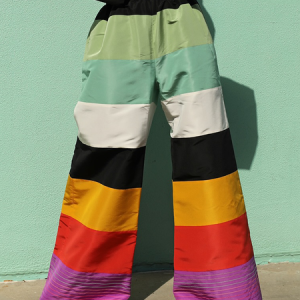 Casual Colorblock Printing Wide Leg Pants, Pants, color:As Picture|size:XXL, Stylewe