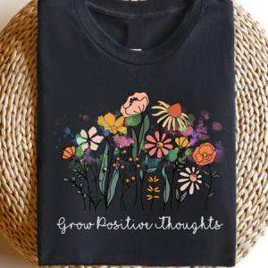Casual Floral Art Print Comfy Crew Neck Short Sleeve T-shirt, T-shirts, color:Black|size:4XL, catalog Noracora shop