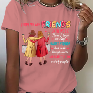 Women Text Letters Short Sleeve Tee T-shirt Crew Neck Casual Summer Top, JustFashionNow T-Shirts, color:Orange Pink|size:3XL