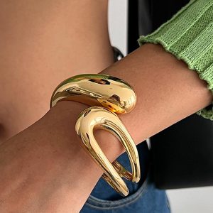 Chunky Open Bangle Bracelet Wide Wire Irregular Minimalist Jewelry, women Bracelet, ChicMe catalog