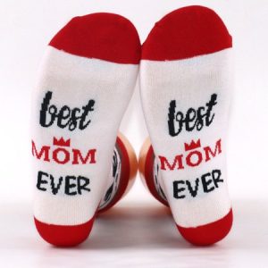 Mother's Day Hot Sale Mid-tube Cotton Socks Pink Series Gift Sole Letter Jacquard Casual Sports Socks, JustFashionNow Socks, color:Red|size:One-size,